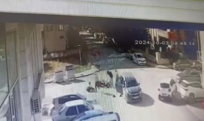 Elazığda motosiklet ile otomobilin çarpışma anı kamerada