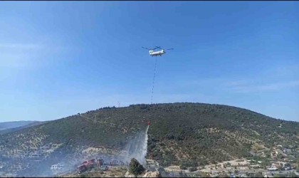 Foçada bir depoda başlayan ve ormanlık alana sıçrayan yangın söndürüldü