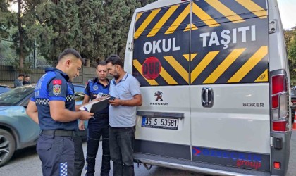 İzmirde zabıtadan servis araçlarına sıkı denetim