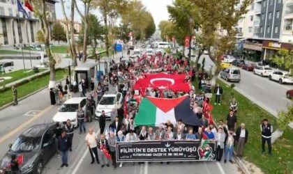 Kütahyada Gazzeye destek yürüyüşü