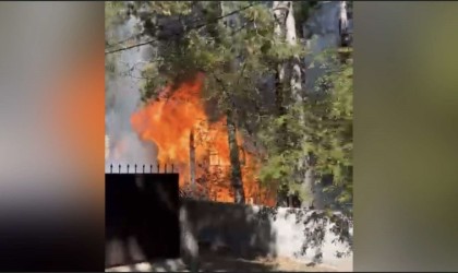 Osmaniyede yayla evinde çıkan yangın paniğe neden oldu