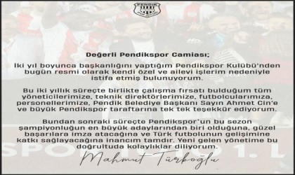 Pendiksporda Başkan Mahmut Türkoğlu istifa etti