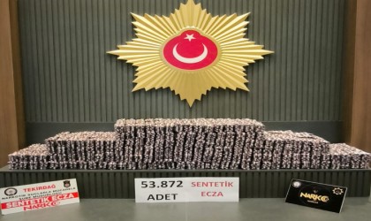 Tekirdağda 53 bin 872 adet sentetik ecza ele geçirildi