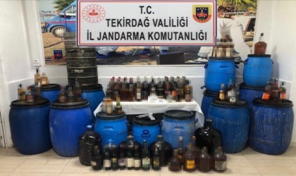 Tekirdağda 700 litre sahte içki ele geçirildi