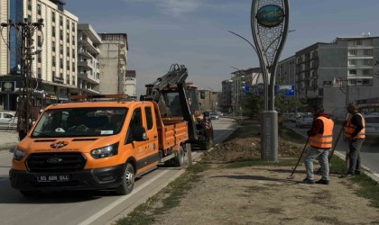 Yüksekovada refüj yenileme çalışması