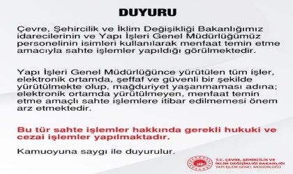 Çevre, Şehircilik ve İklim Değişikliği Bakanlığından dolandırıcılık uyarısı