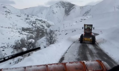 Eksi 15 derecede karlı yolları bir bir açan Turuncu Kaplanlar işlerini aşkla yapıyor