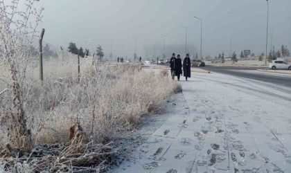 Erzurum buz kesti, sis şehri örttü