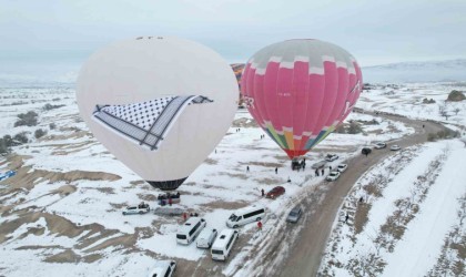 Kapadokyada balonlar ‘barış için havalandı