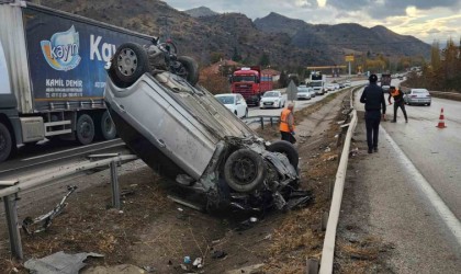 Kırıkkalede takla atan otomobil hurdaya döndü: 1 yaralı