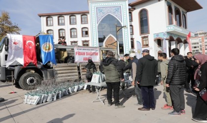 Kütahyada vatandaşlara 2 bin 500 fidan dağıtıldı