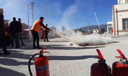 Mudurnu Devlet Hastanesinde deprem ve yangın tatbikatı