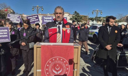 Tekirdağda kadına yönelik şiddete karşı anlamlı yürüyüş