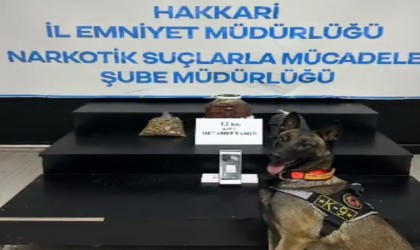 Hakkaride turşu bidonunda 13 kilo metamfetamin ele geçirildi