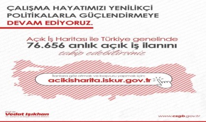 Bakan Işıkhan 76 bin 656 açık iş ilanı olduğunu açıkladı