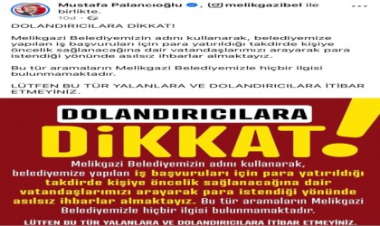 Başkan Palancıoğlundan ‘dolandırıcı uyarısı