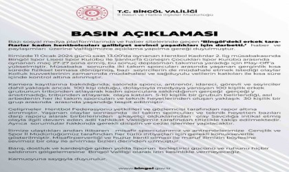 Bingöl Valiliğinden açıklama