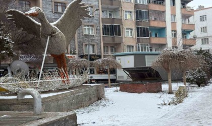 Iğdır şehir merkezine mevsimin ve yılın ilk karı yağdı