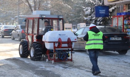 Karla mücadelede yeni dönem, ‘Buz çözücü solüsyon serpme makinesi 