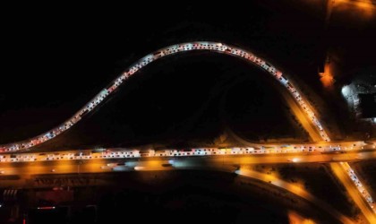 Yarıyıl tatili başladı, 43 ilin geçiş noktasında trafik yoğunluğu arttı: Araç trafiği havadan görüntülendi